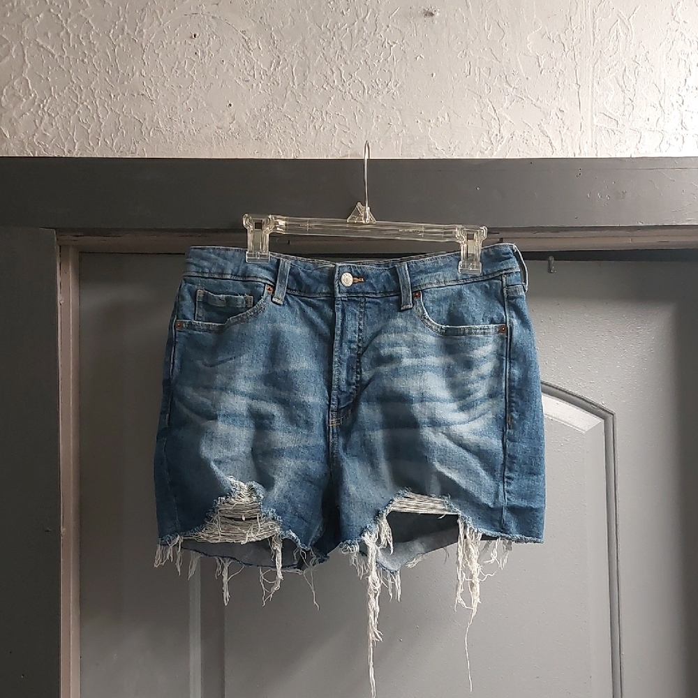 Old Navy Blue Distressed Jean Shorts